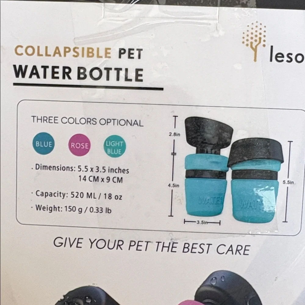 Collapsible Pet Water Bottle - Blue